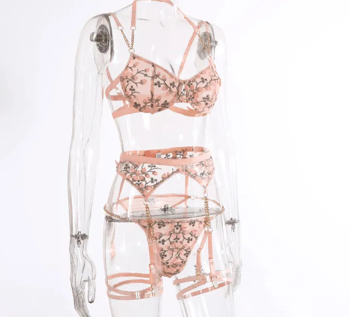 Conjunto de Lingerie Florido Rosa - Maggie