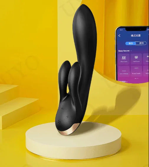Vibrador Rabbit de Duas Pontas - Satisfyer Double Flex 20cm