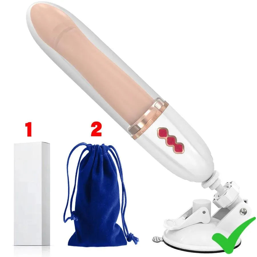 Dildo Pênis Realístico com Vibração, Modo vai e vem e Suporte - MaxConc