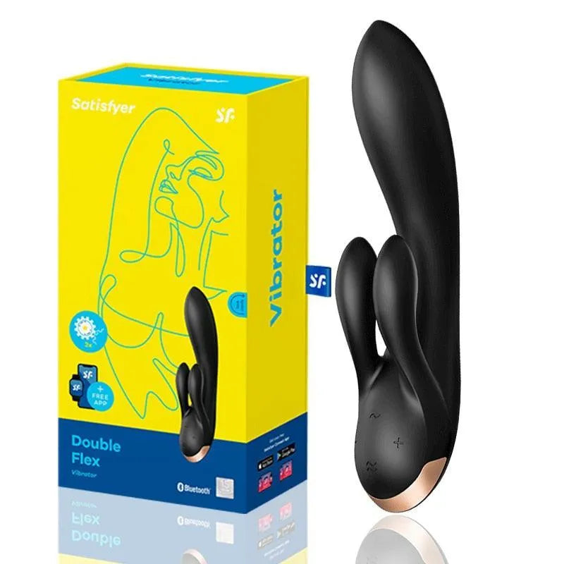 Vibrador Rabbit de Duas Pontas - Satisfyer Double Flex 20cm