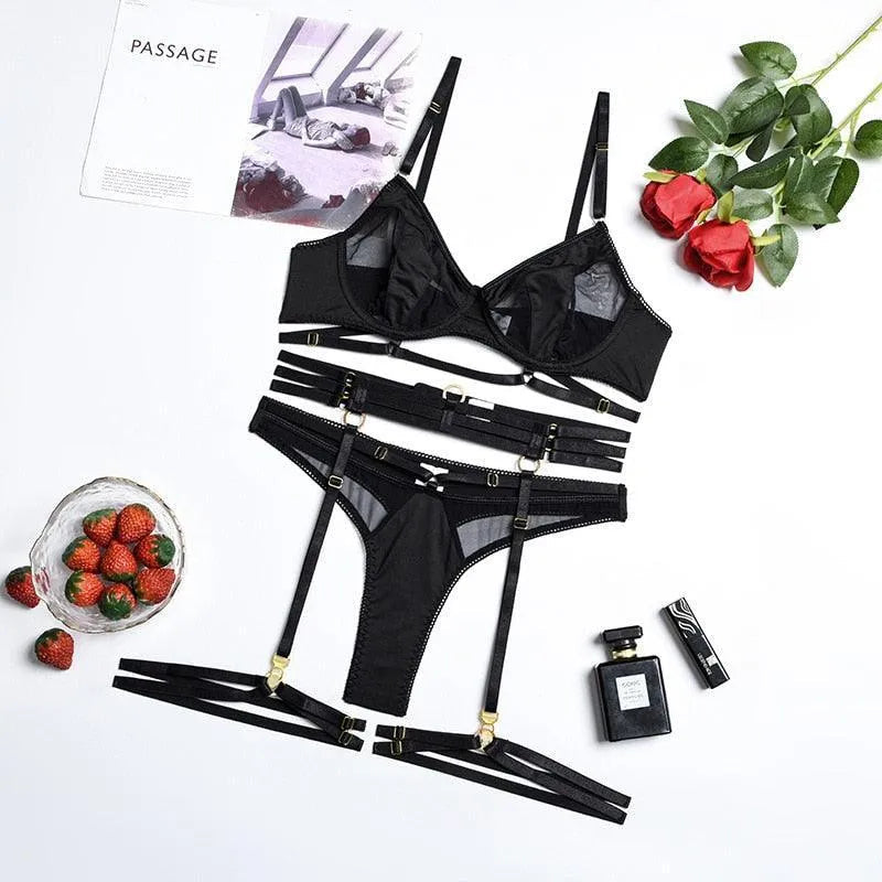 Conjunto de Lingerie Preta - Mirabelle