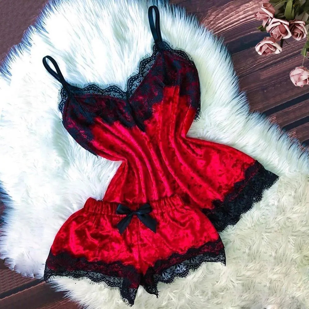 Conjunto Luxury -  Conjunto de Pijama Sexy em Renda