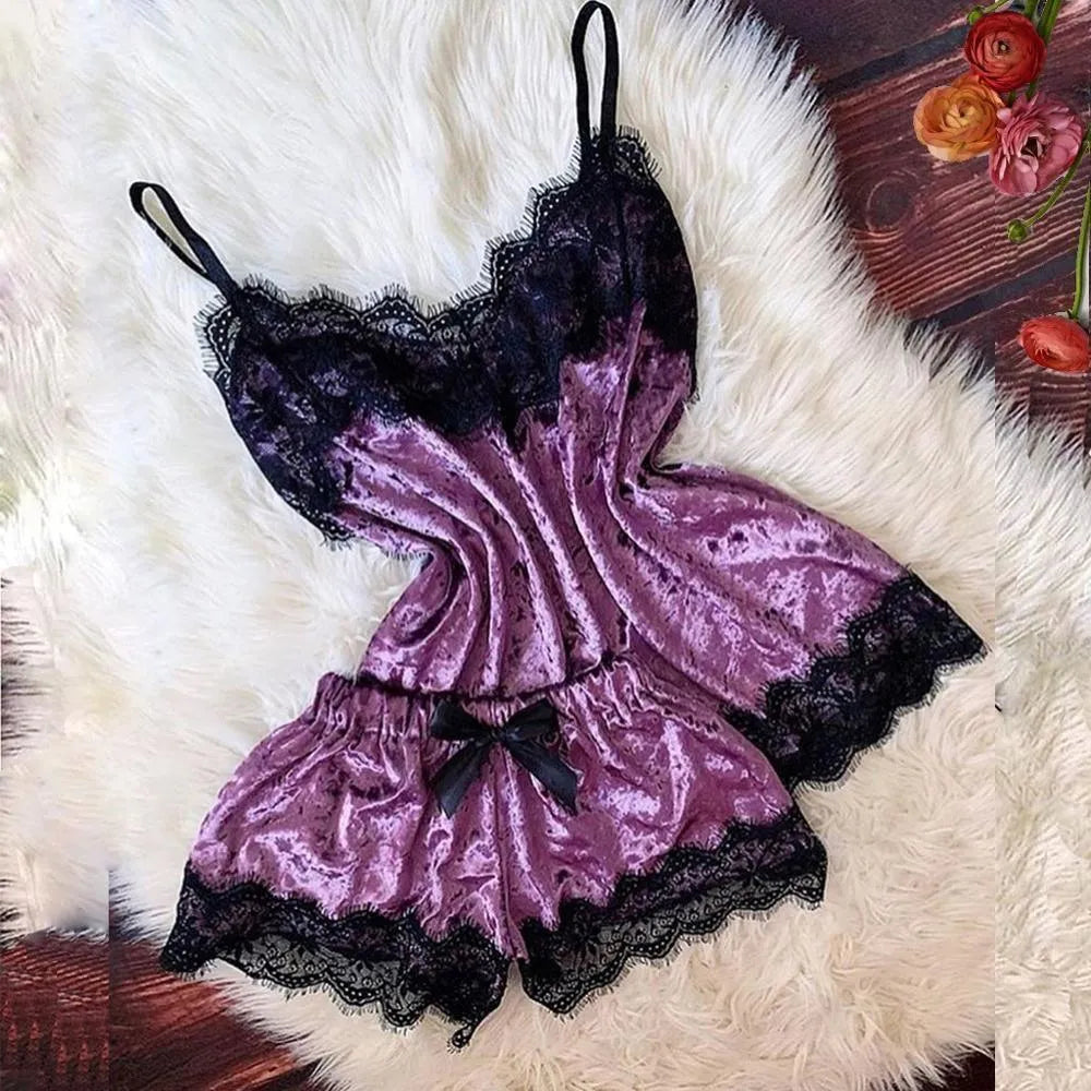 Conjunto Luxury -  Conjunto de Pijama Sexy em Renda