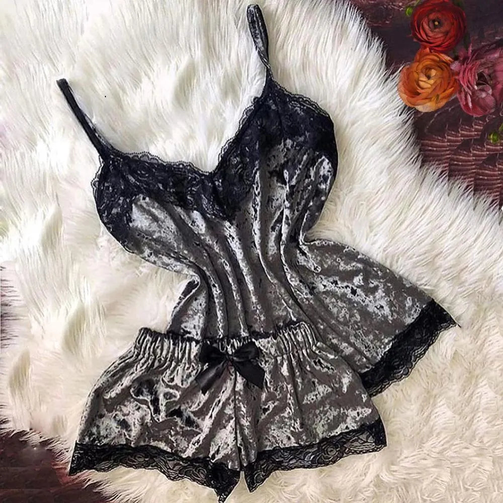 Conjunto Luxury -  Conjunto de Pijama Sexy em Renda