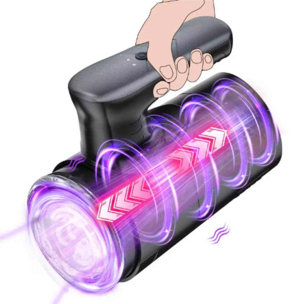 Masturbador Masculino Glass: Vibrador com Alça e Movimento Vai e Vem